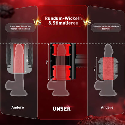 Elektrischer Penistrainer Stroker mit 5 Teleskopfunktion Rotationsfunktion & Vibration