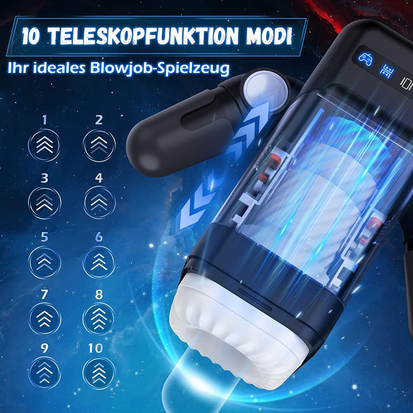 3-in-1 Robot Masturbator mit Teleskop Vibration Heating Funktion