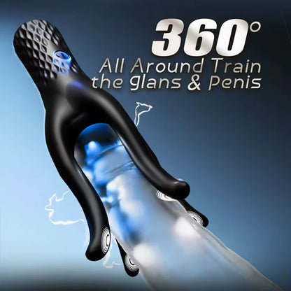 360° Rundum Penisvibrator Eicheltrainer Masturbator mit 10 Vibrationsmodi