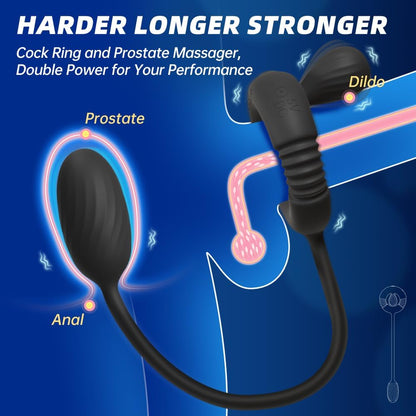 3 IN 1 Penisring Prostatamassagegerät Analvibrator Stimulator mit 10 Vibrationsmodi