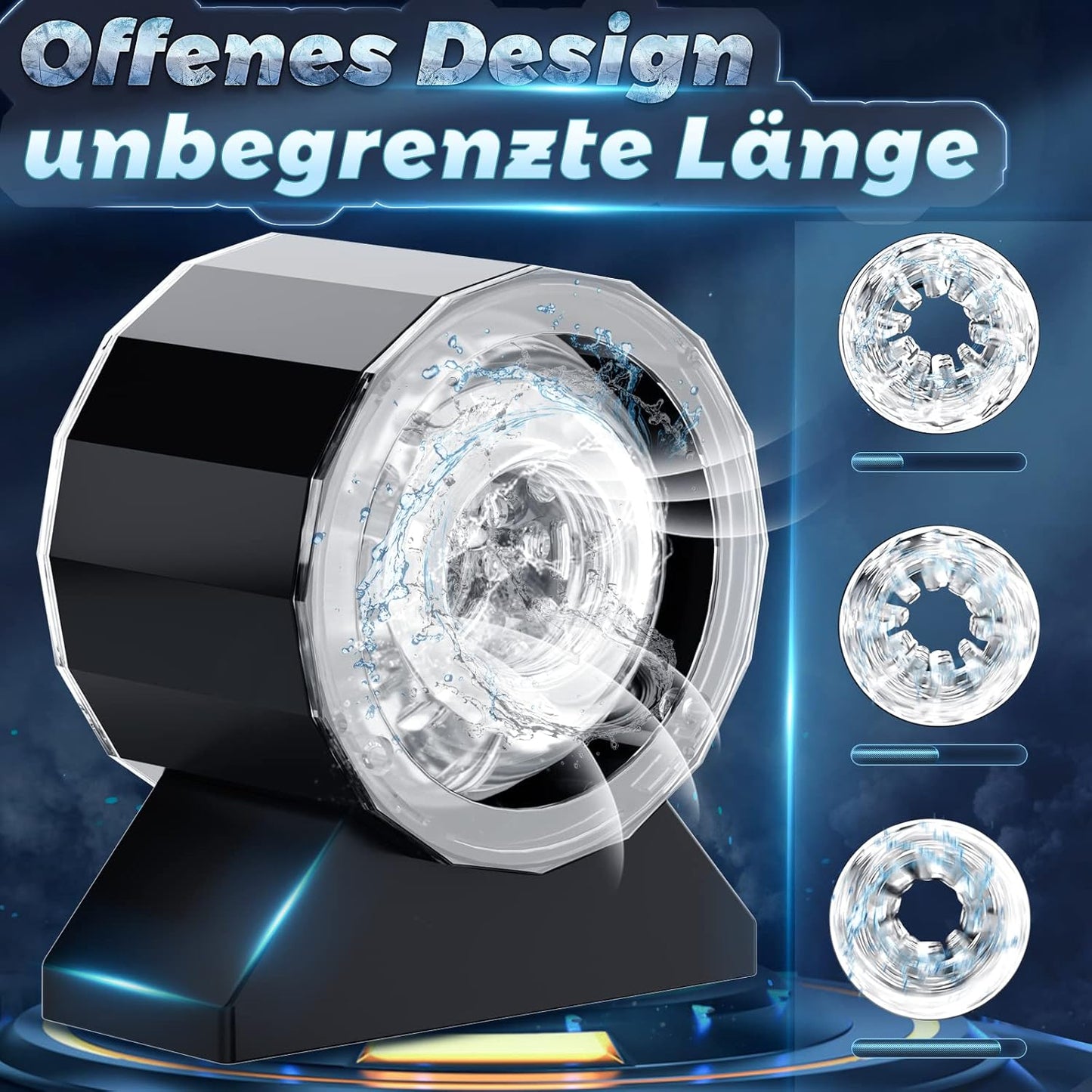 Elektrischer Penistrainer Stroker mit 7 Teleskopfunktion und Vibrationsfunktion