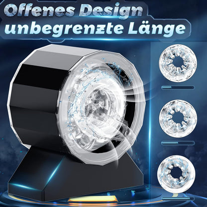 Elektrischer Penistrainer Stroker mit 7 Teleskopfunktion und Vibrationsfunktion