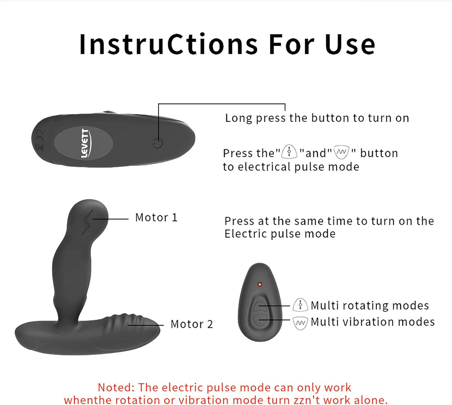 Puls Prostata Stimulator Analvibrator mit 16 & 3 Rotations-Vibrationsmodi