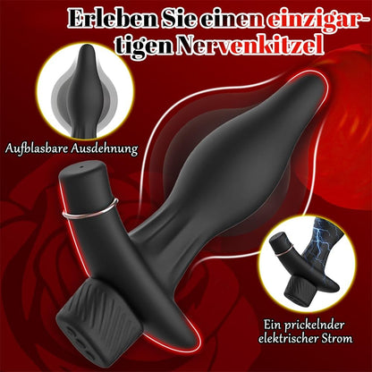 Elektro Shock Aufblasbarer Analplug Vibrator Prostata-Massage mit 12 Schockmodi