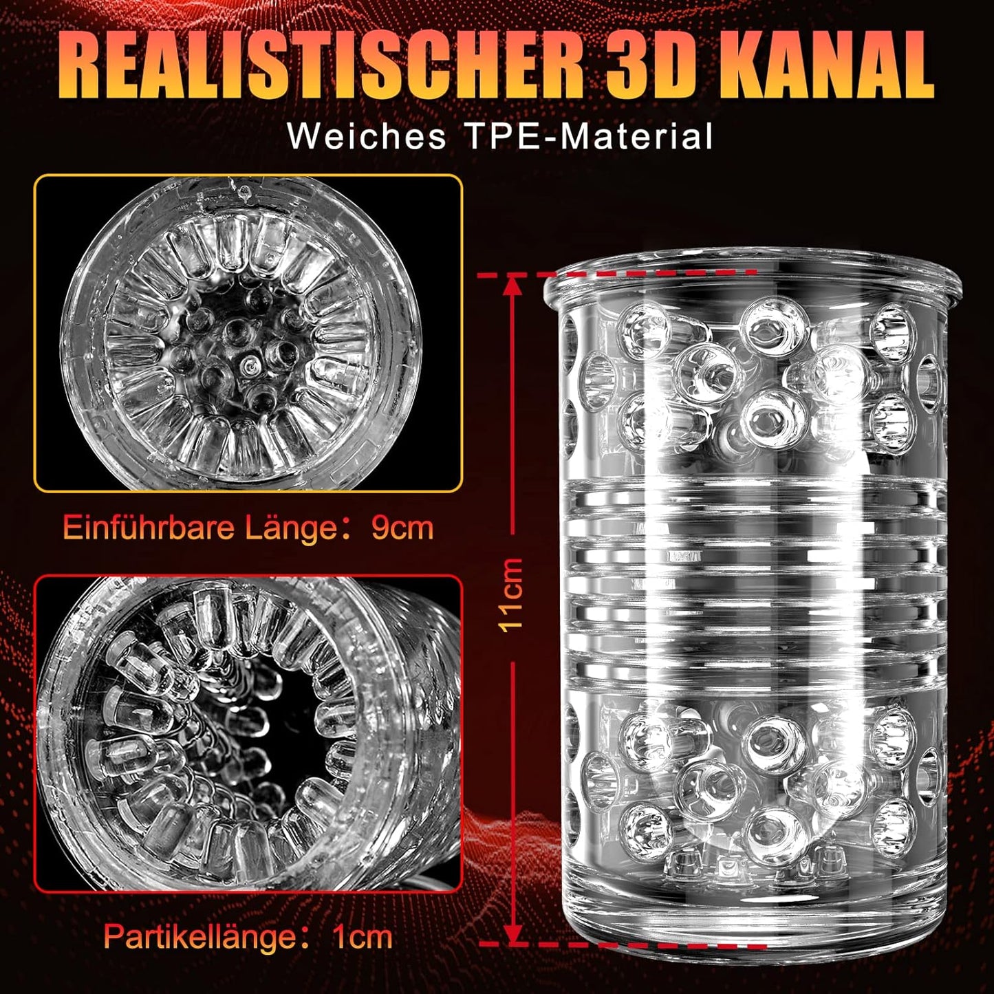 Handsfree cup voor elektrische masturbator met 7 standen, telescopische functie en roterende massagefunctie 