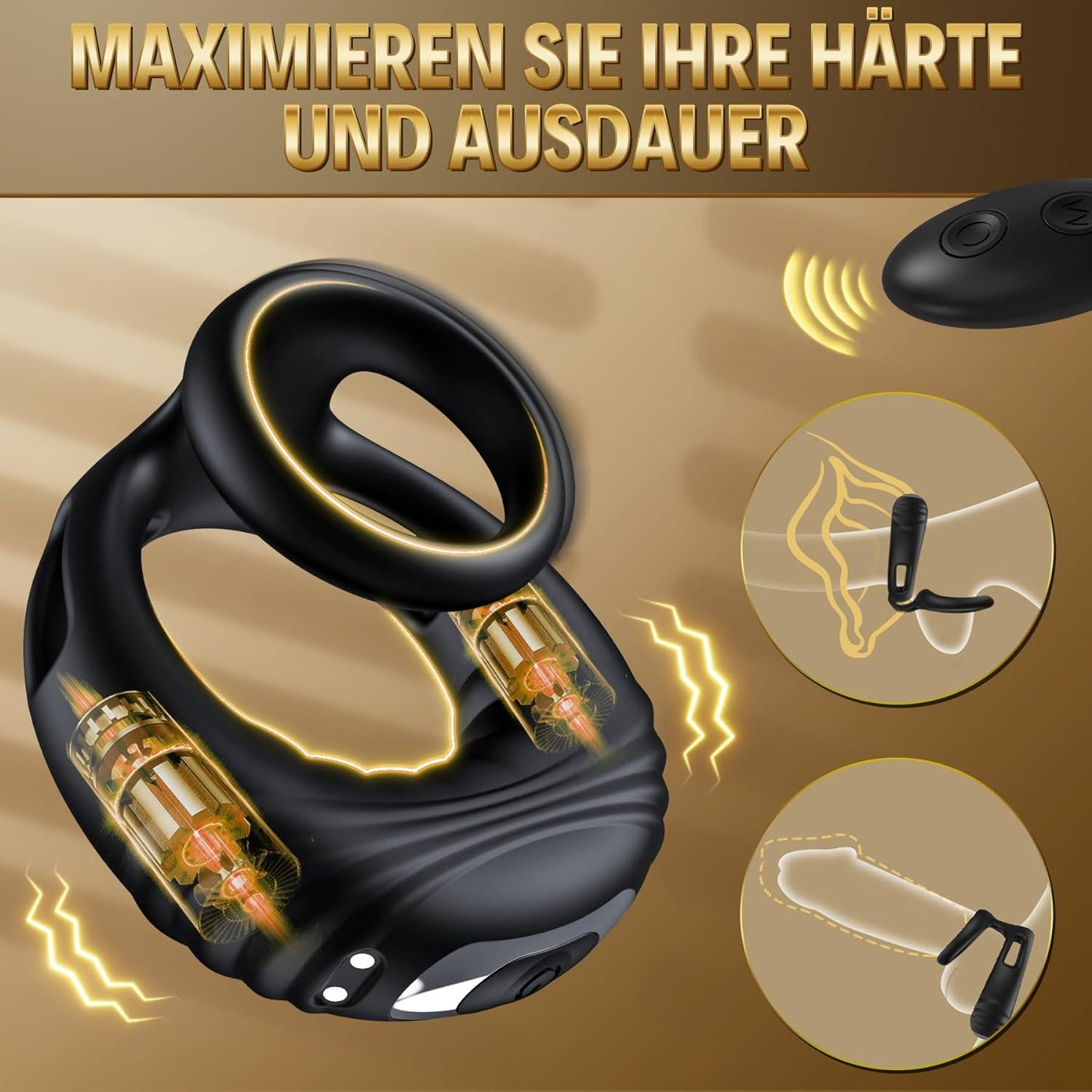 Dual Penisringe Cockring Penis Trainer Masturbatoren mit 10 Vibrationsmodi