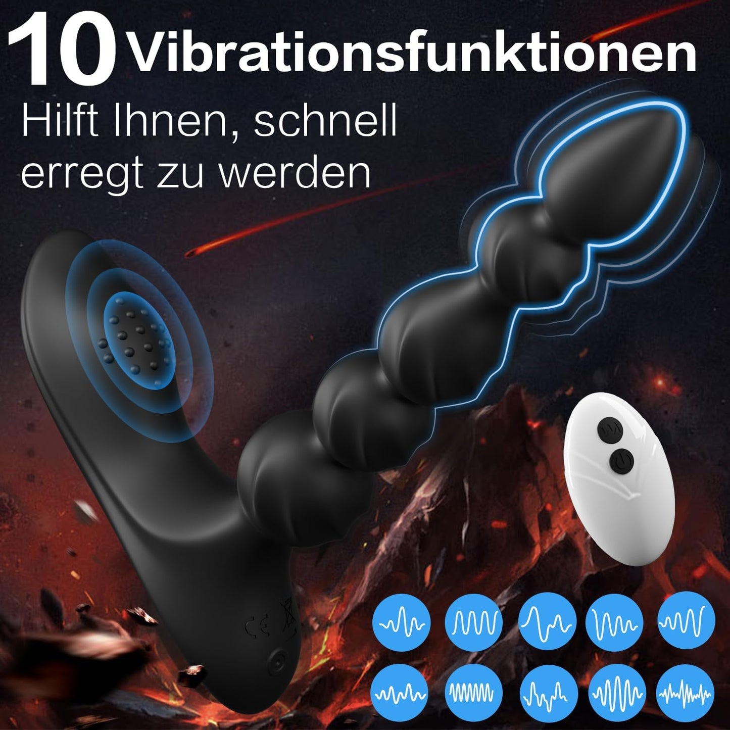 Analvibrator Buttplug Vibratoren Prostata Stimulator mit 10 Vibrationmodi