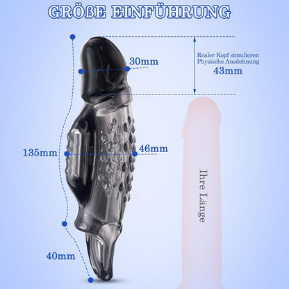 4,3 CM penissleeve met vibrator en geïntegreerde testikelring