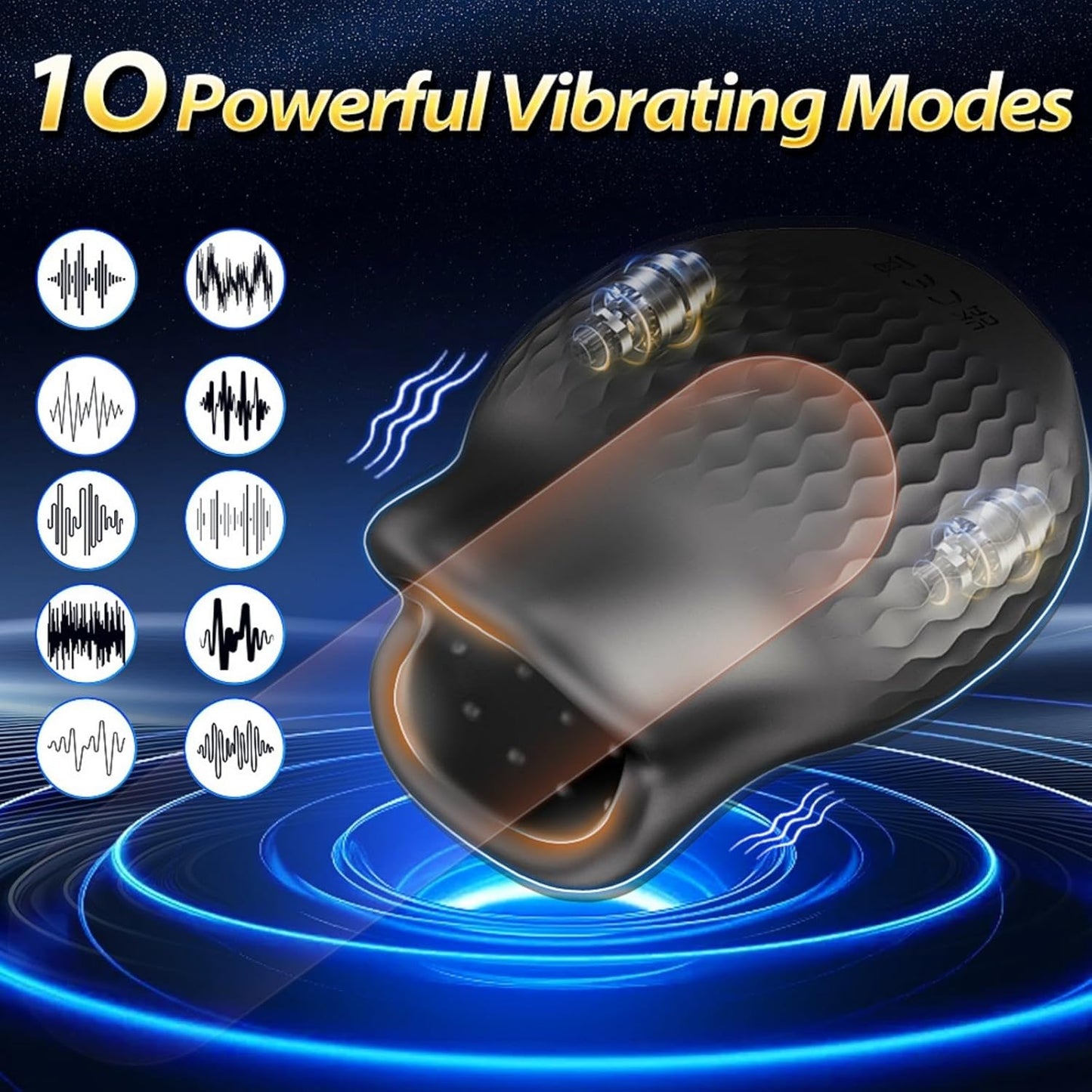 APP Elektrische Penis Trainer Vibrator Eichel Stimulation Taschenmuschi mit 10 Vibrations
