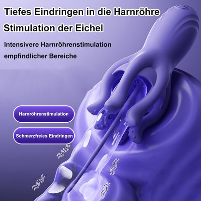 2 IN 1 Eichelvibrator Prostata Stimulation Penis Vibrator  Dilatatoren mit 10 Vibrationmodi