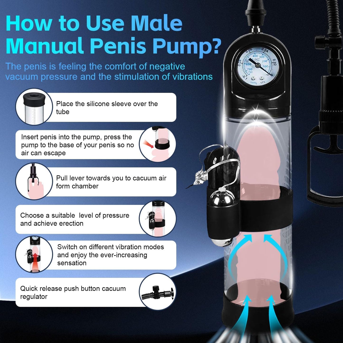 Elektrisches Penisvergrößerungs Trainingsgerät mit Luftvakuum und multifunktionalen Modi