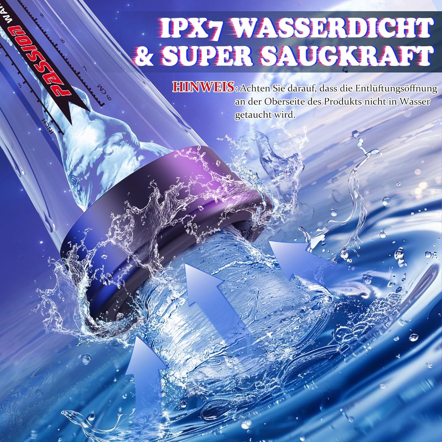 2 IN 1 Elektrische Penispumpe Masturbieren mit 4 Saugenmodi & 4 Druckmodi