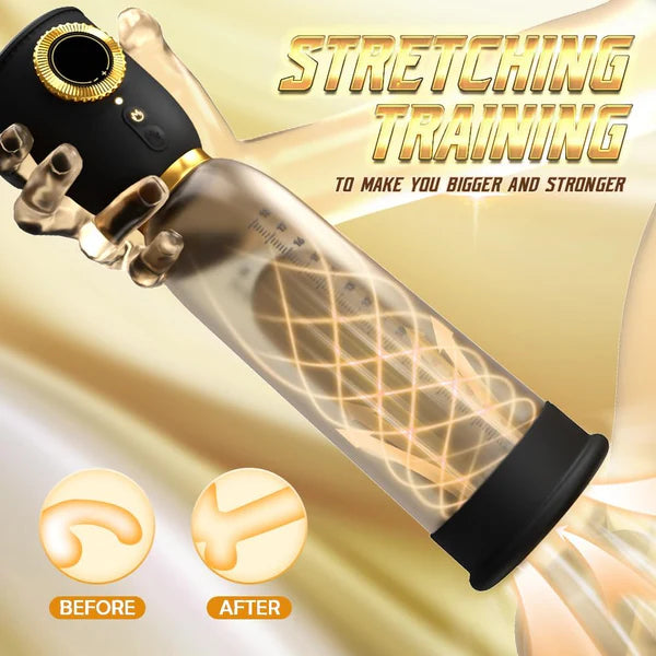 Royal Penile Pump 2-in-1 stretchtraining omvat 6 zuigmodi + 5 druk 