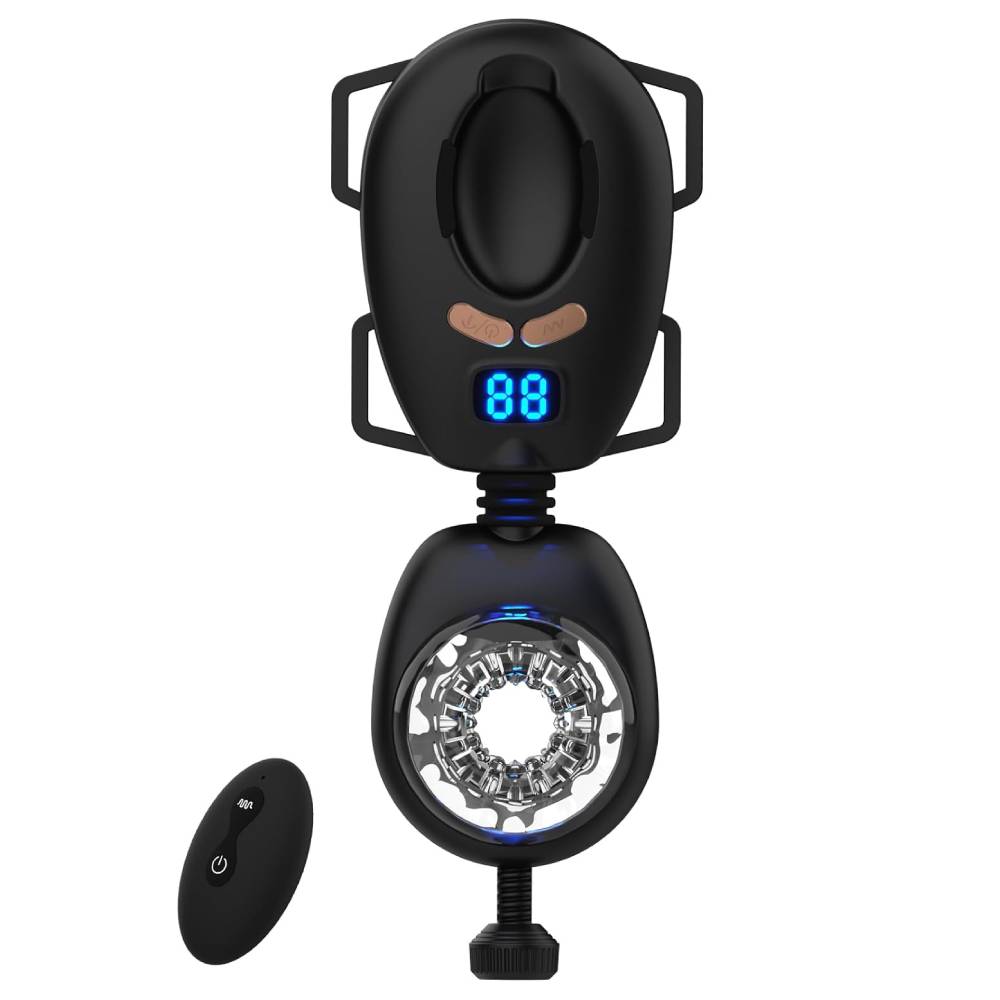 Handfrei Gürtelstil Schub-Strap-on Elektrischer Masturbator mit 9 Ruck & 9 Vibrationsmodi