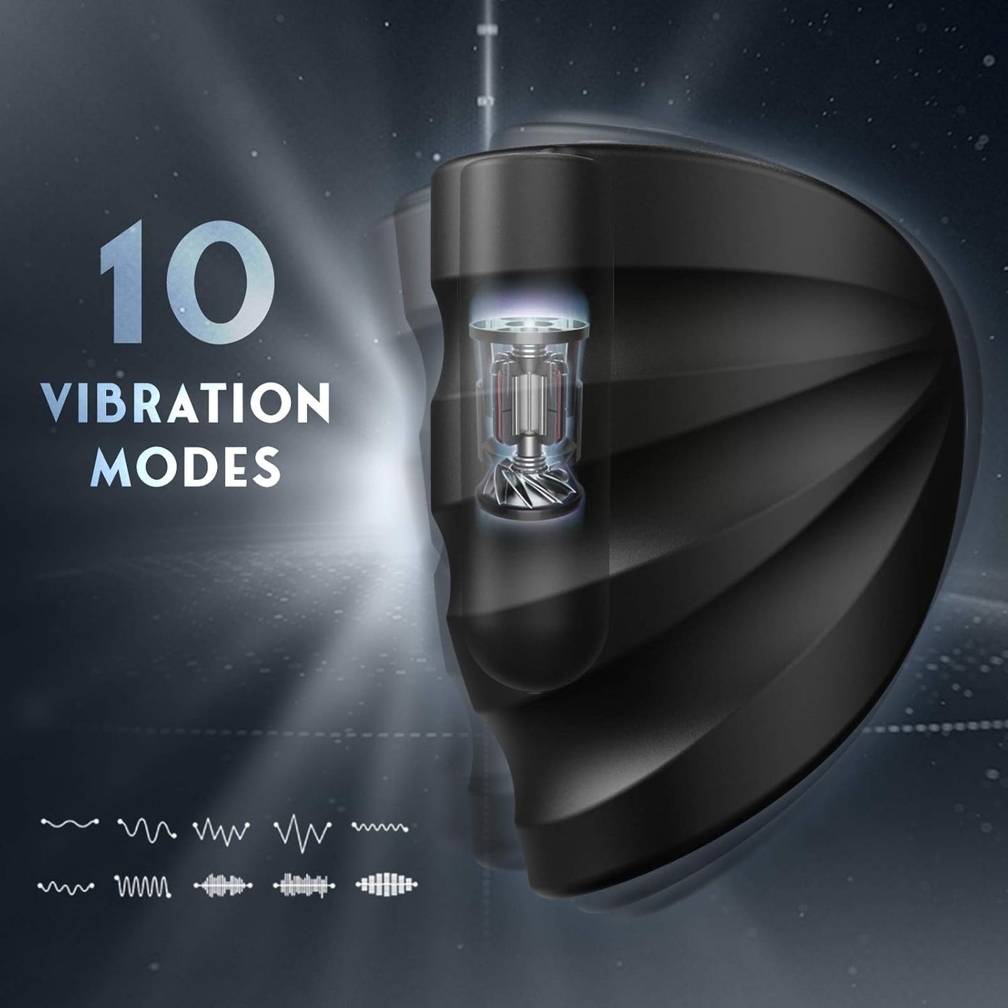 2 IN 1 Penistrainer Vibrator Eichelstimulator Massage mit 10 Vibrationsmodi