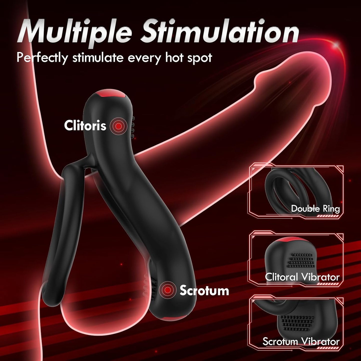 App & Ferngesteuerter Cock Ring Penistrainer Vibrator mit 10 Vibrationsmodi