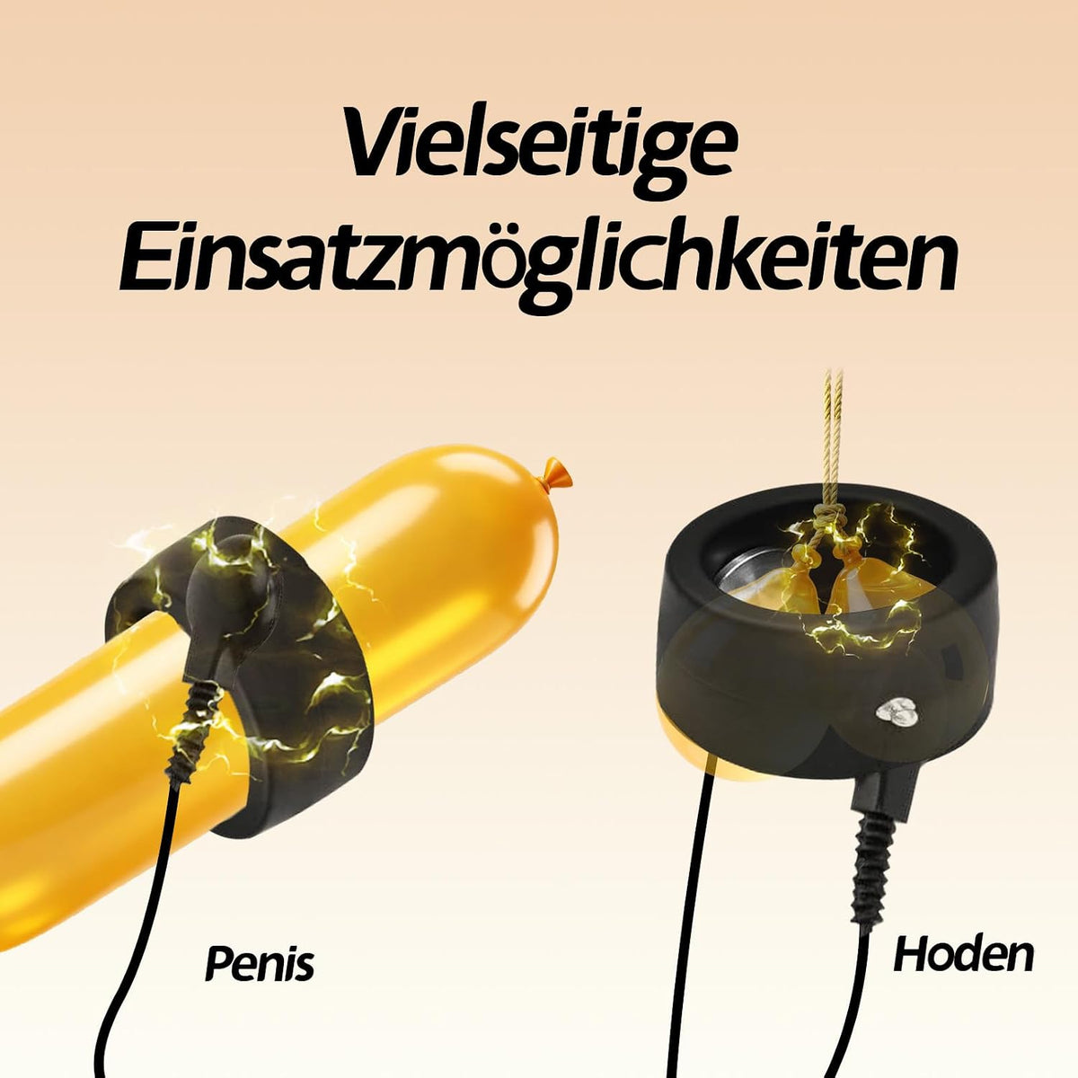 Elektroschock Hodenbrecher Penistrainer Penisring mit Mehreren Vibrationsmodi