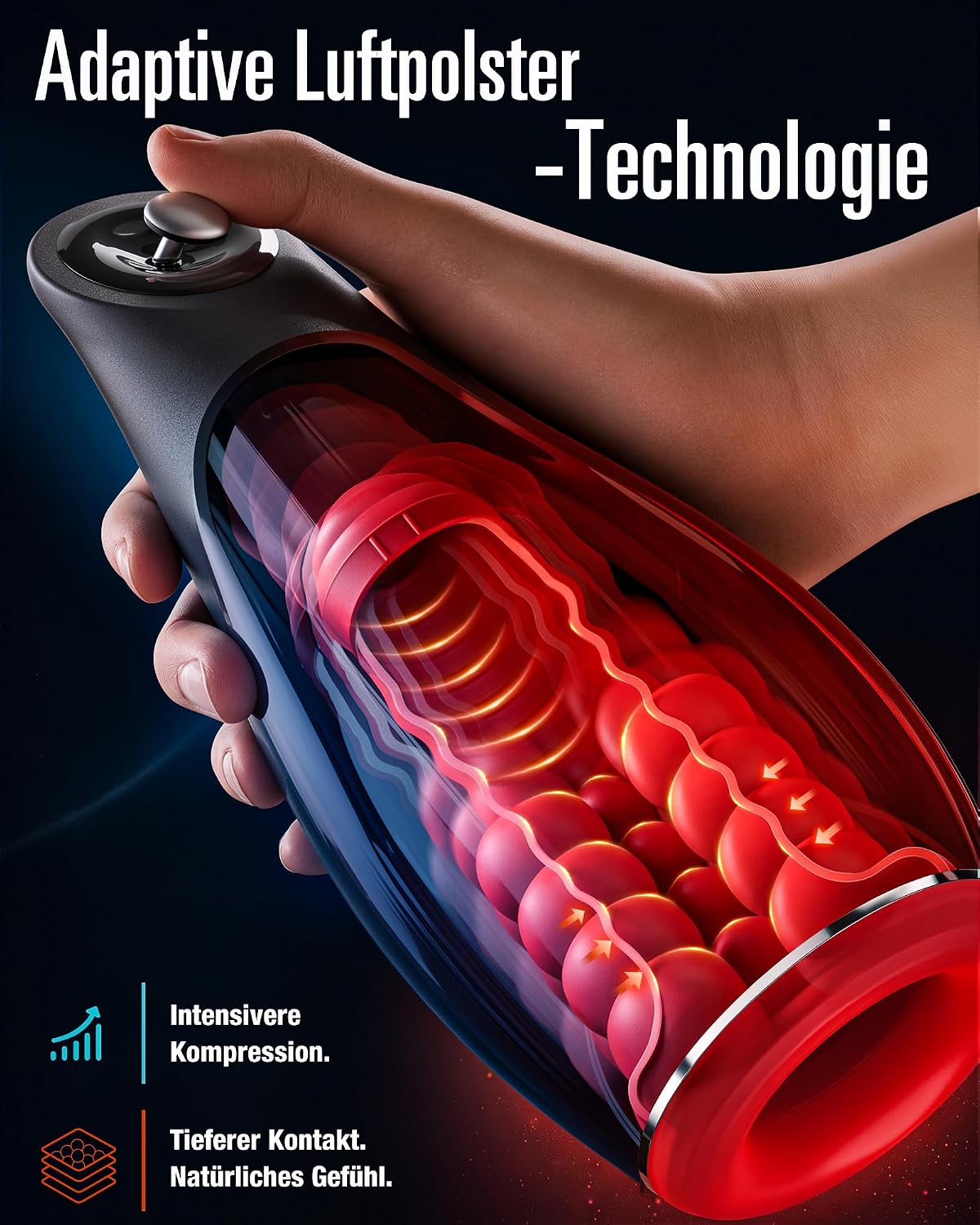 Elektrische Masturbator Penis Trainer Stroker Blowjob mit 5 Stoßmodi & 7 Vibrationen & Heizfunktion