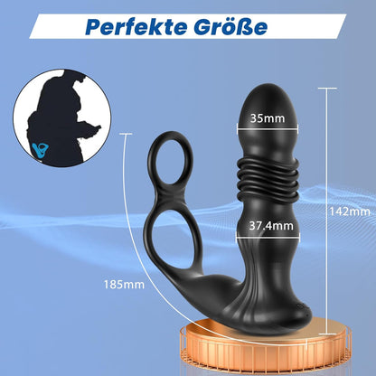 APP Analvibratoren Penisring Prostata Stimulation Anal Vibrator mit 9 Teleskop Vibrationsmodi