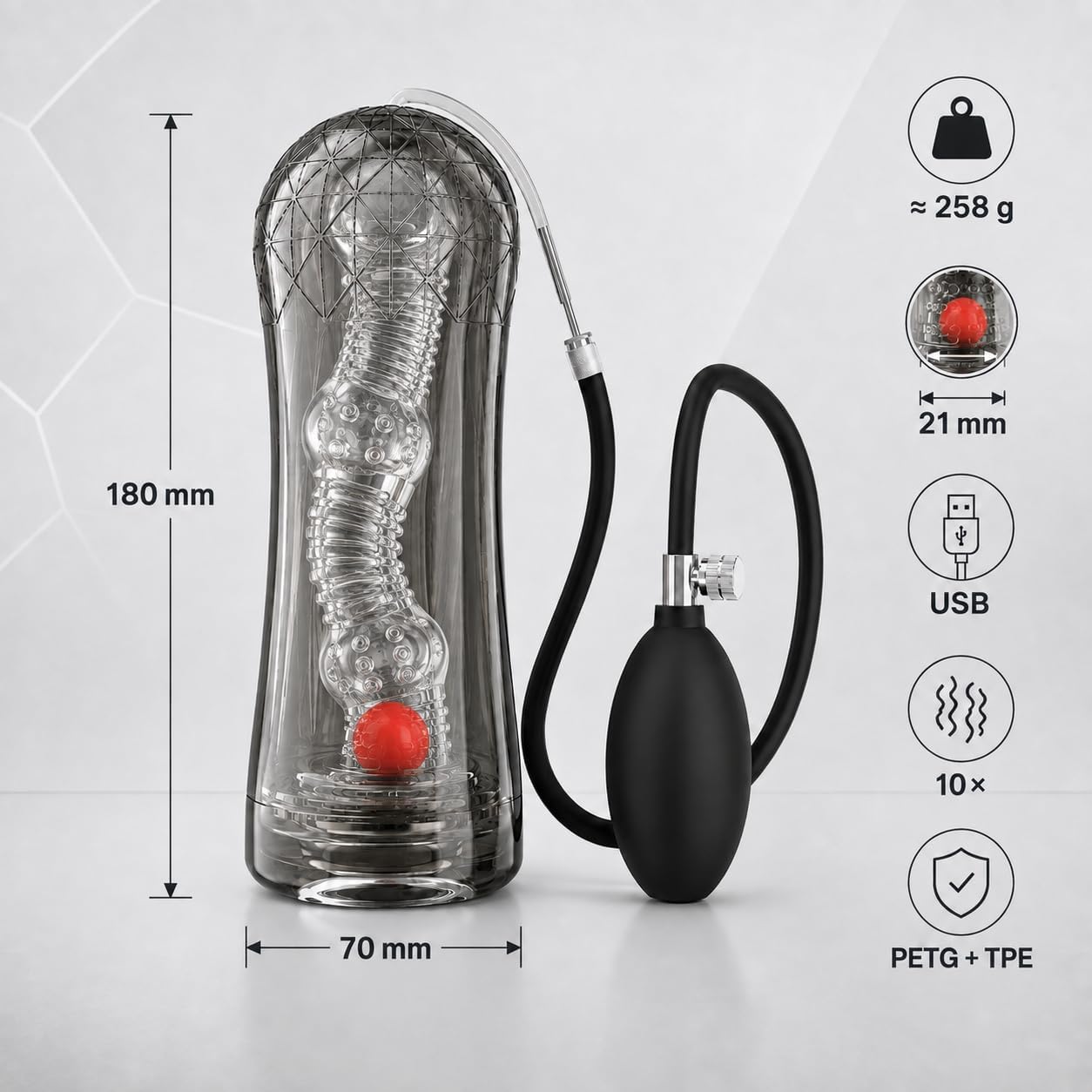 Elektrischer Penistrainer Stroker Blowjob Masturbatoren mit 10 Massagefunktion