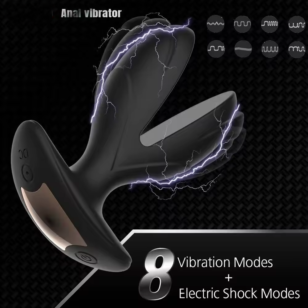 E-stim Anal Expansionsvibrator Prostata Stimulator mit 8 Kraftvolle Vibrationen und Elektroschocks