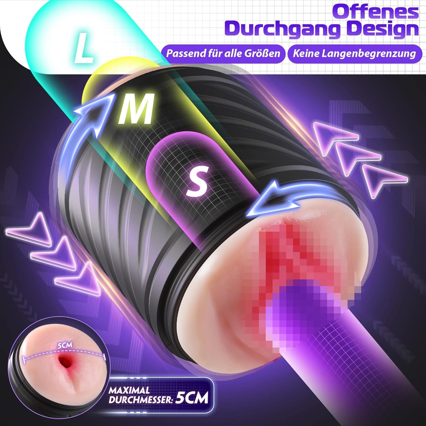 3 IN 1 Realistischer Elektrischer Masturbator Penistrainer mit 10 Leistungsstarke Vibrationen