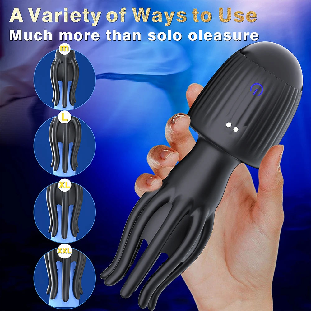 Glans Vibrator Penis Hodenmassage Trainer Masturbator mit 10 Frequenz & Expansion & Vibrationen