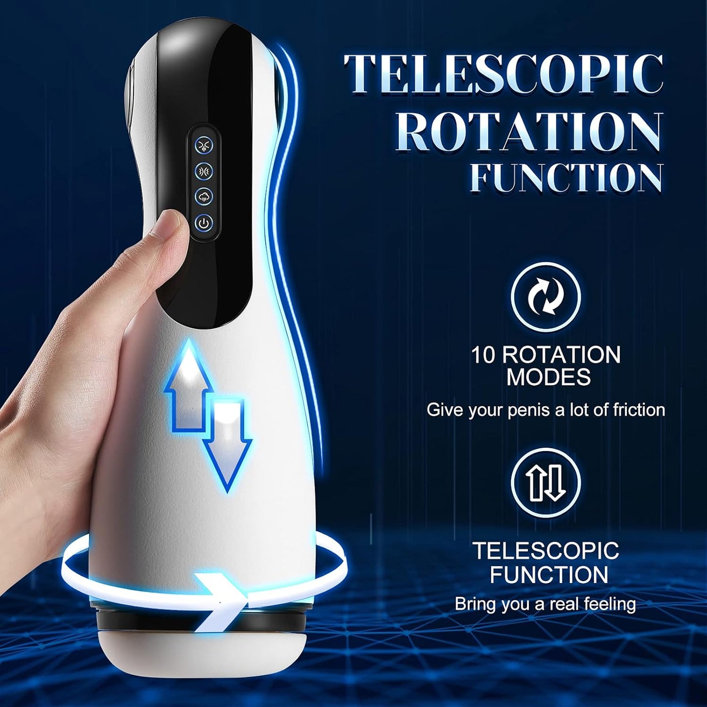 Automatischer Masturbator Penis Trainer Stroker Blowjob mit 10 Vibrations & 3 Saugmodi