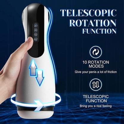 Automatischer Masturbator Penis Trainer Stroker Blowjob mit 10 Vibrations & 3 Saugmodi