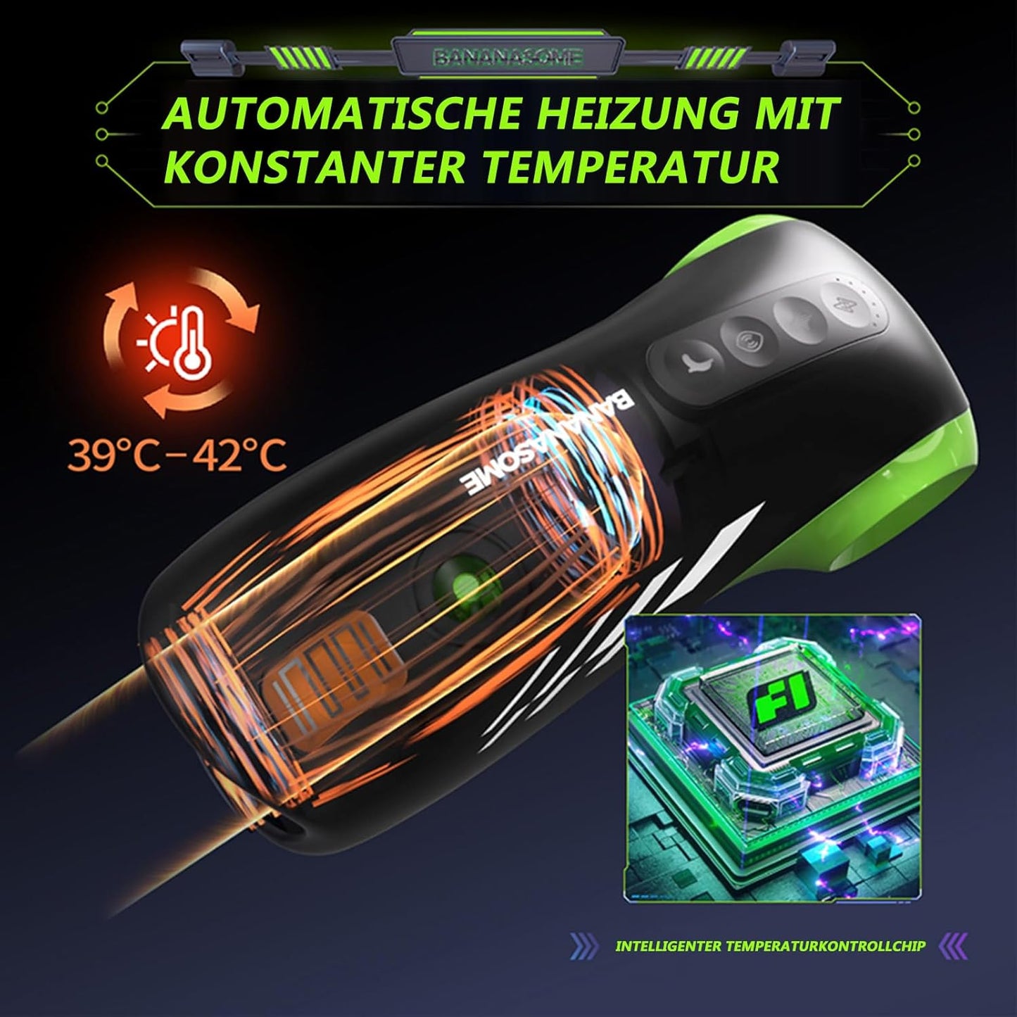 E-stim Penis Trainer Masturbator mit Vibration & Elektroschock & Heizung-Funktion