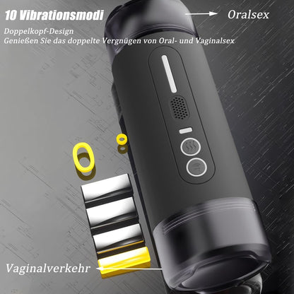 Elektrischer Masturbator Blowjob Taschenmuschi mit 10 Vibrationsmodi & Soundfunktionen