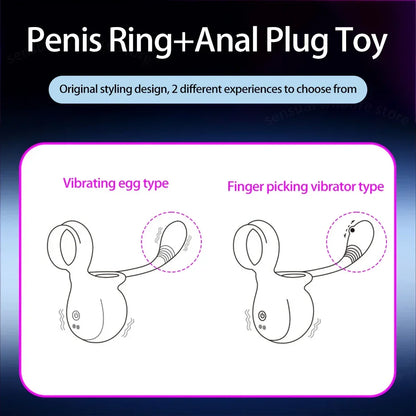 Tragbarer Hodensack Rollender Penis Trainer Stimulator Cock Ring mit 9 Vibrationsmodi