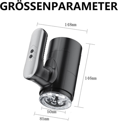 Elektrischer Masturbatoren Penis Trainer Blowjob mit 5 Teleskopmodi & 5 Rotationsmodi