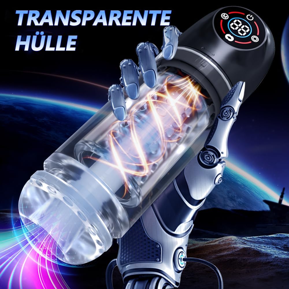 360° Zungenlecken Elektrischer Masturbator Penispumpe mit 7 Rotationsmodi und 7 Saugmodi