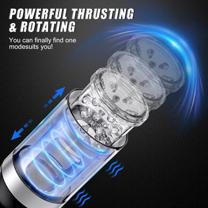 Elektrischer Masturbator Penistrainer mit 7 Teleskopfunktion & Rotationsfunktion