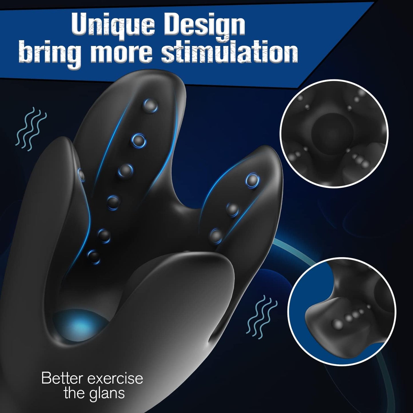 Halbverhüllter Penis Trainer Vibrator Eichelstimulator mit 10 Vibrationsmodi