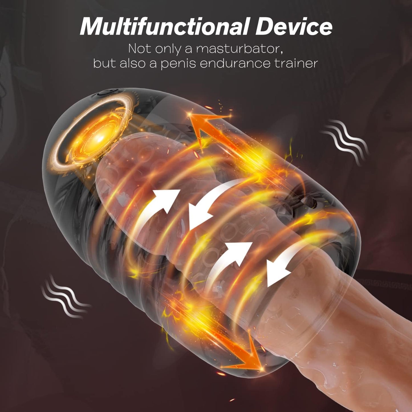 Multifunktionaler Eicheltrainer Vibrator Stroker Masturbatoren mit 8 Vibrationsmodi