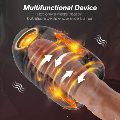 Multifunktionaler Eicheltrainer Vibrator Stroker Masturbatoren mit 8 Vibrationsmodi
