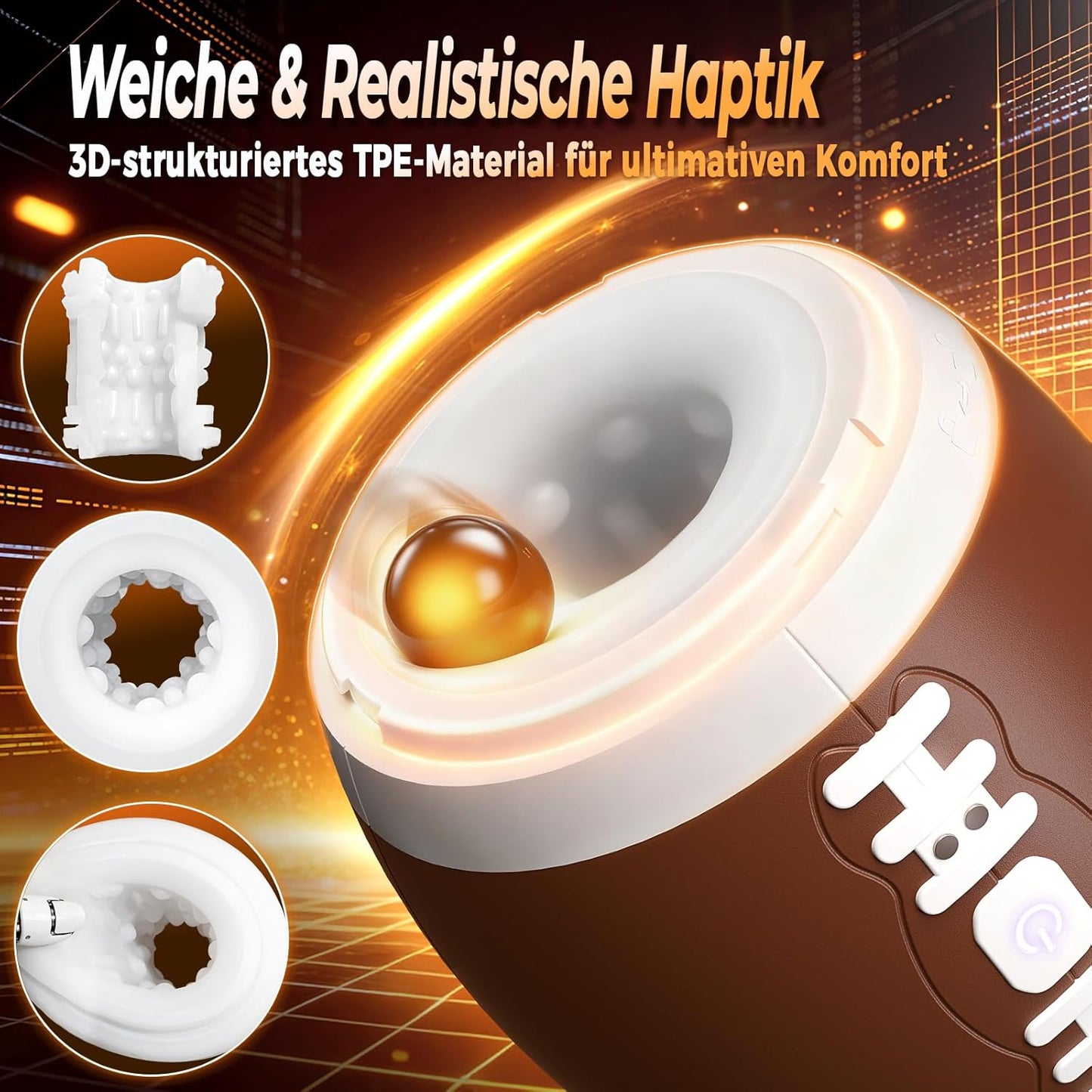 Fußballform Penis Trainer Blowjob Stroker Masturbator mit 12 Vibrationsmodi