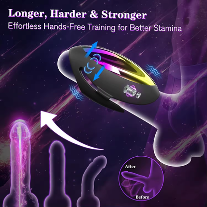 Eicheltrainer Penisvibrator Übungsgerät Stroker mit 9 Vibrations und Schlagmodi