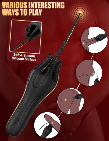 360° Wrapped Penis Trainer Vibrator Harnröhren Dilator mit 10 Vibrationsmodi