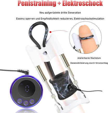 2 in 1 Penistraining Elektroschock Penis Extender Penisringe Set Penis Trainer Stimulator