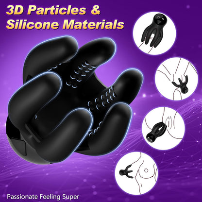 3 IN 1 Penisvibrator Eicheltrainer Stroker Masturbator mit 10 Vibrationsmodi