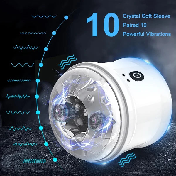 Handsfree automatische elektrische masturbatorbeker met 10 sterke zuig- en vibratiestanden 