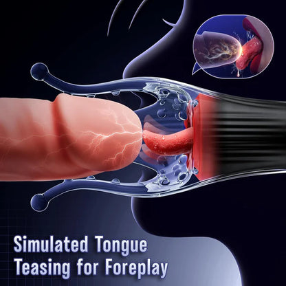 4 IN 1 Penistrainer Vibrator eichel Stimulator mit 10 Vibrations & Saugleistungsstufen