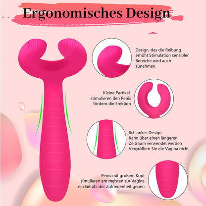 Dreifacher Vibrator Paarvibrator Klitoris G-punkt Dildo mit 7 Vibratorenmodi