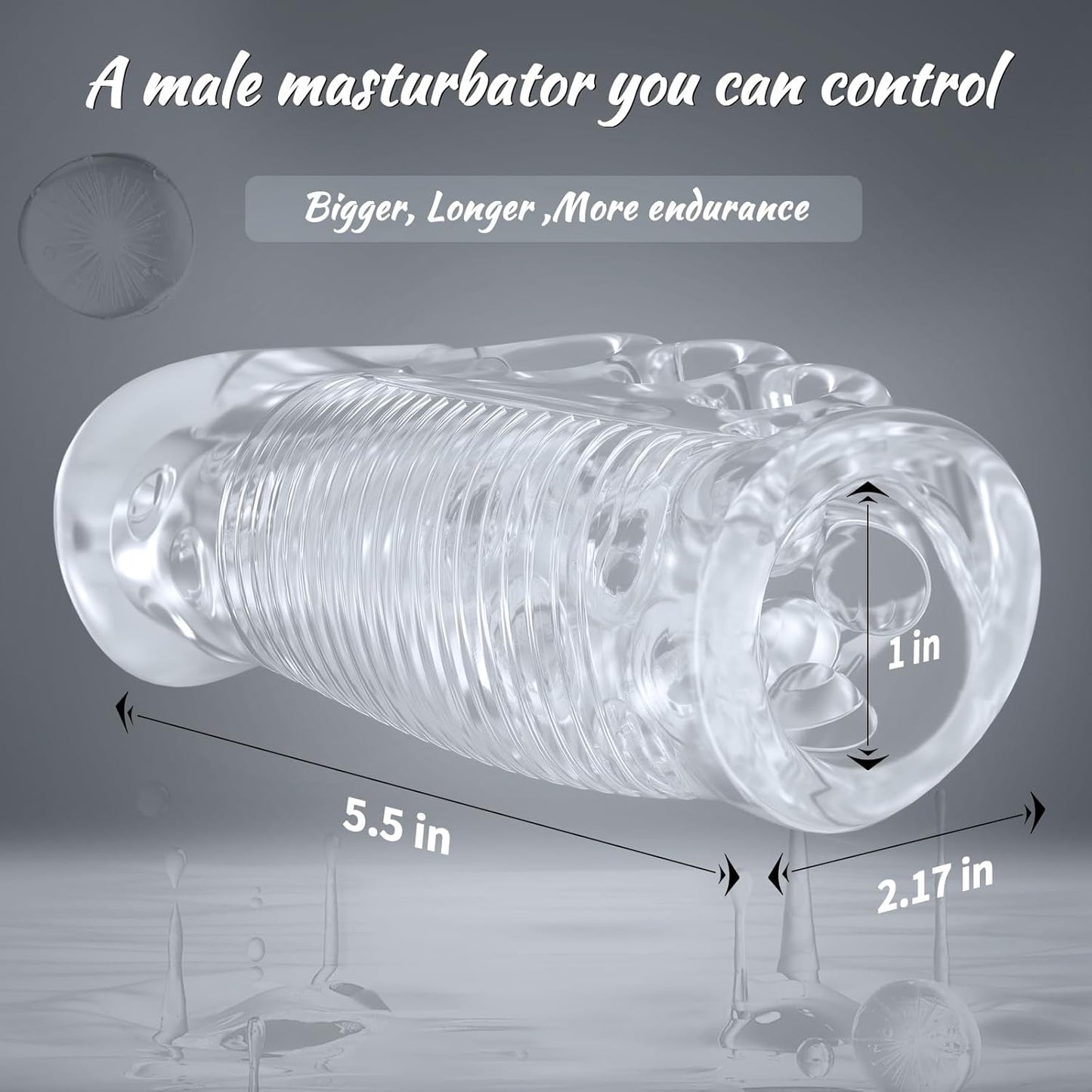 Transparente Pocket Pussy Stroker Masturbationshülle mit Realistischer Textur