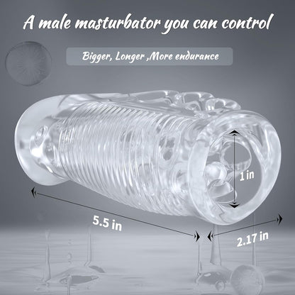 Transparente Pocket Pussy Stroker Masturbationshülle mit Realistischer Textur