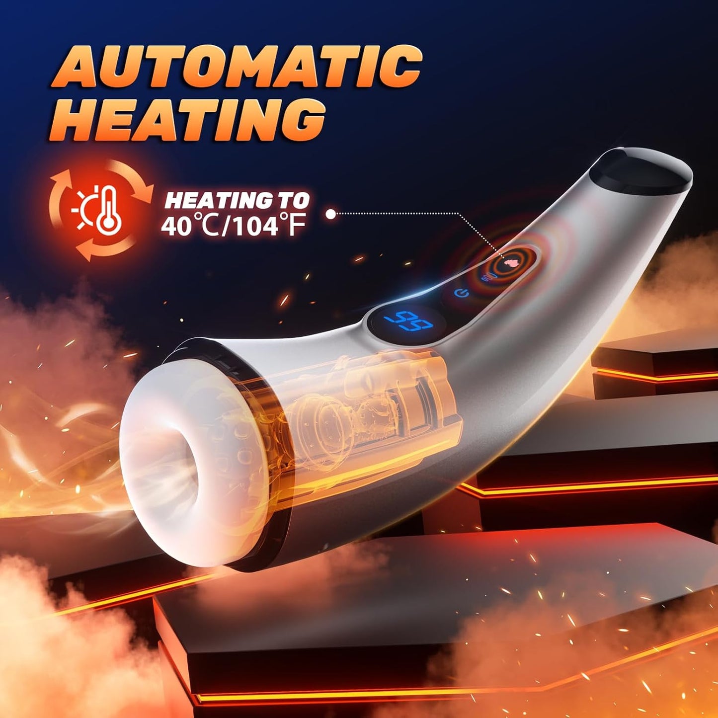 LCD-Display Automatischer Masturbator Penis-Stroker Blowjob- mit 9 Saug & 9 Vibrationsfunktionen