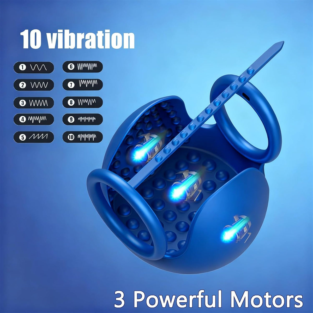 Hodenmassagegerät Cockring Penistrainer Vibrator Stimulator mit 10 Vibrationsmodi